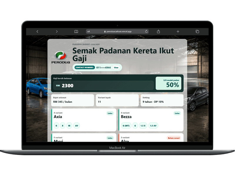 Perodua Budget Checker